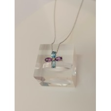 ΓΥΝΑΙΚΕΙΟΣ ΣΤΑΥΡΟΣ ΛΕΥΚΟ 18K με πέτρες CRW97